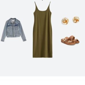 Abercrombie & Fitch Midi Dress in green